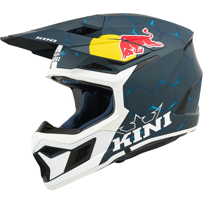 Kask motocrossowy dziecięcy KINI Red Bull MX3 1.0 niebiesko-biały