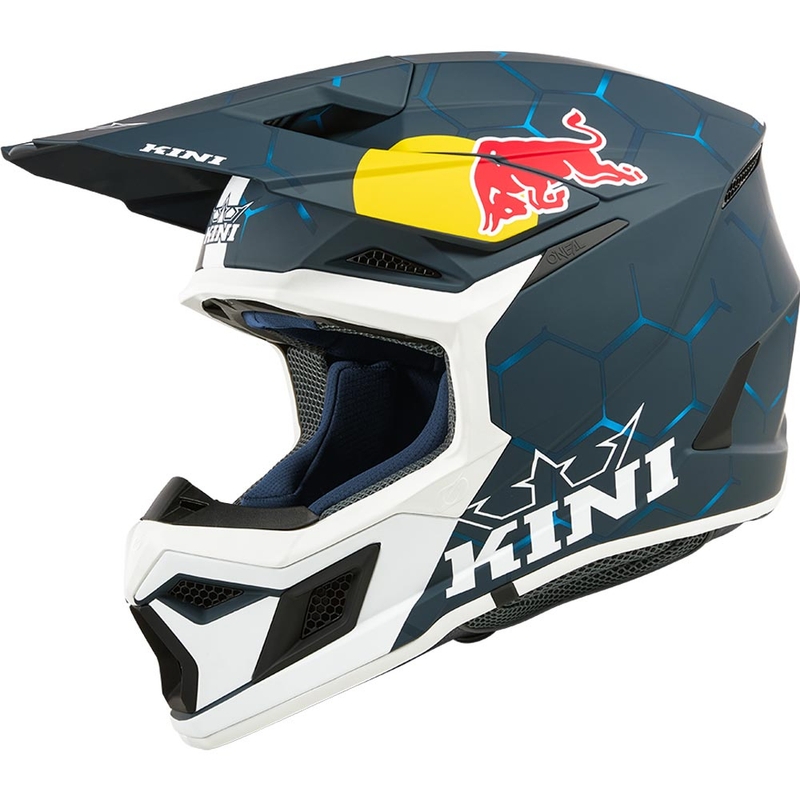 Kask motocrossowy dziecięcy KINI Red Bull MX3 1.0 niebiesko-biały