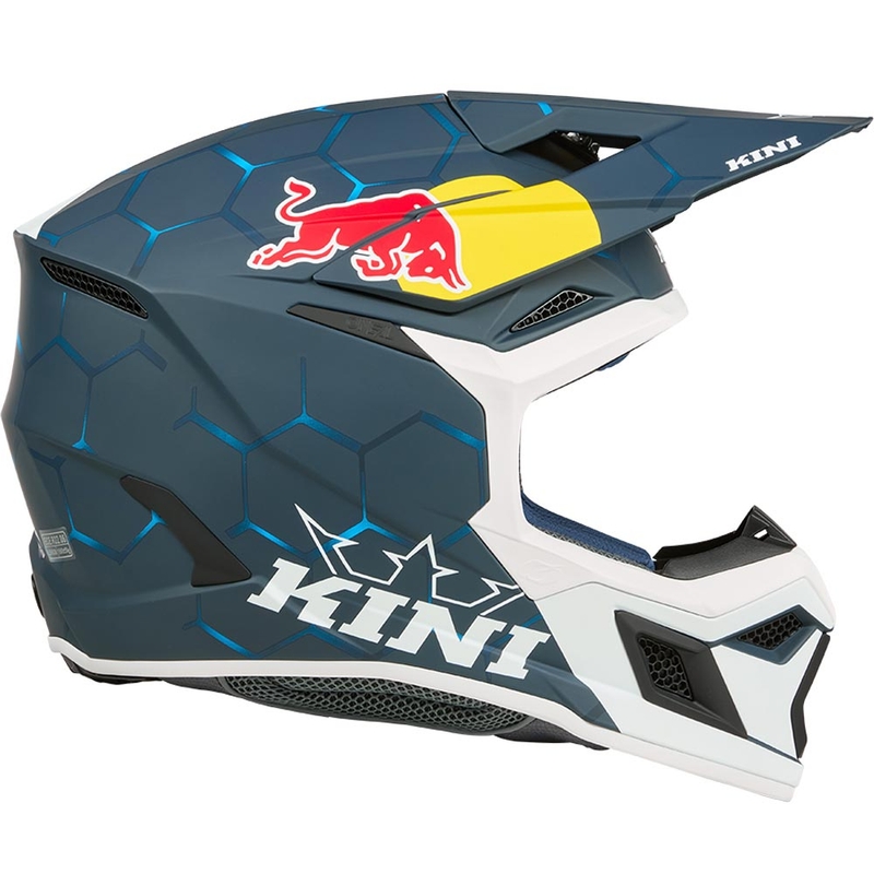 Kask motocrossowy dziecięcy KINI Red Bull MX3 1.0 niebiesko-biały