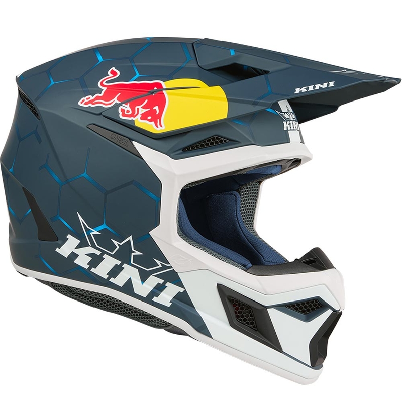Kask motocrossowy dziecięcy KINI Red Bull MX3 1.0 niebiesko-biały