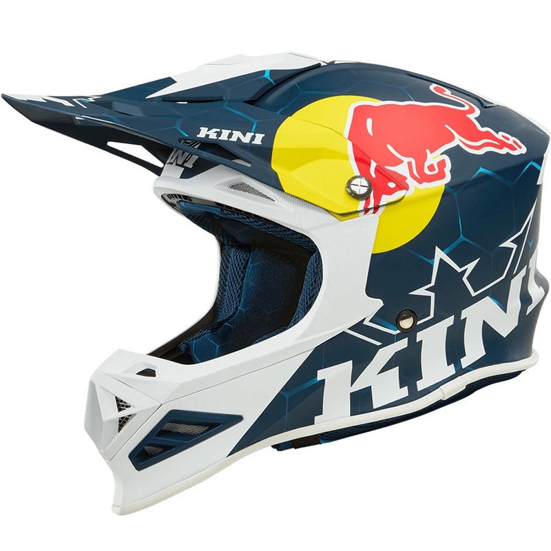 Kask motocrossowy KINI Red Bull MXC1 1.0 niebiesko-biały