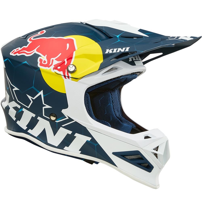 Kask motocrossowy KINI Red Bull MXC1 1.0 niebiesko-biały