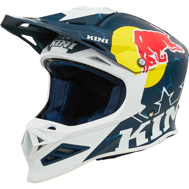 Kask motocrossowy KINI Red Bull MXC1 1.0 niebiesko-biały