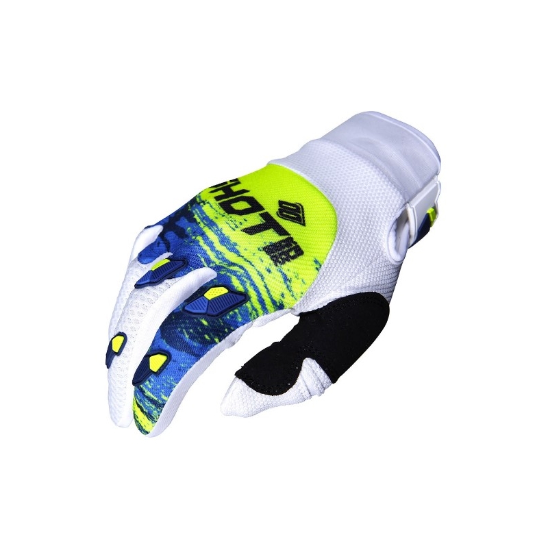 Motokrosowe rękawice Shot CONTACT Counter niebiesko-biało-fluo żółte