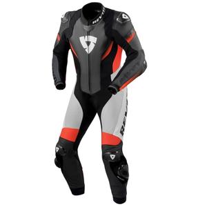 Skórzany kombinezon motocyklowy Revit Control Black-Fluo Red
