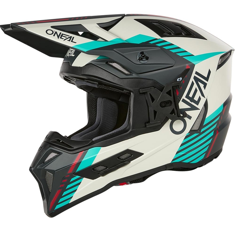 Kask motocrossowy O'Neal EX-SRS Quin szaro-turkusowy