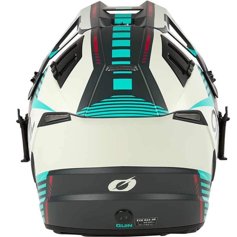 Kask motocrossowy O'Neal EX-SRS Quin szaro-turkusowy