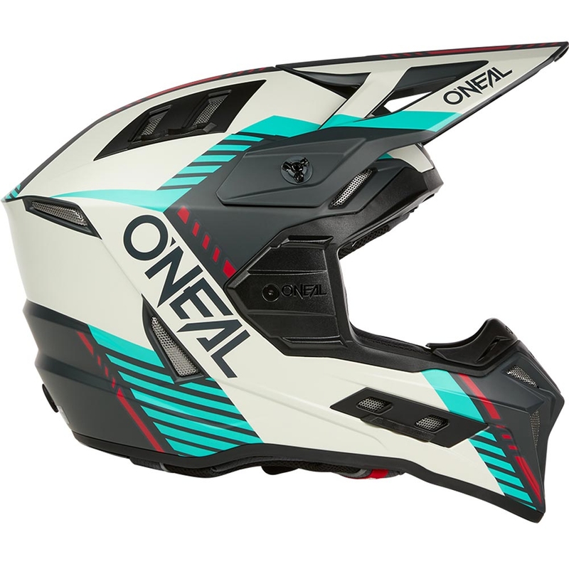 Kask motocrossowy O'Neal EX-SRS Quin szaro-turkusowy