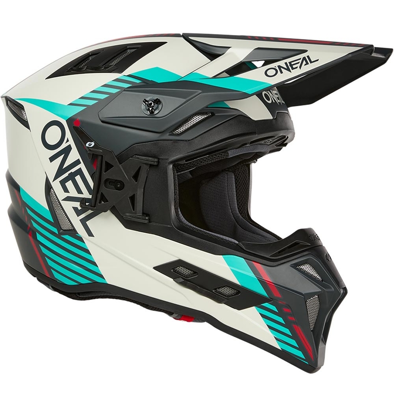 Kask motocrossowy O'Neal EX-SRS Quin szaro-turkusowy