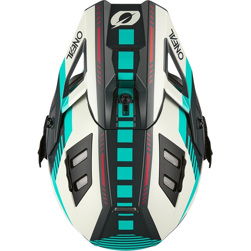 Kask motocrossowy O'Neal EX-SRS Quin szaro-turkusowy