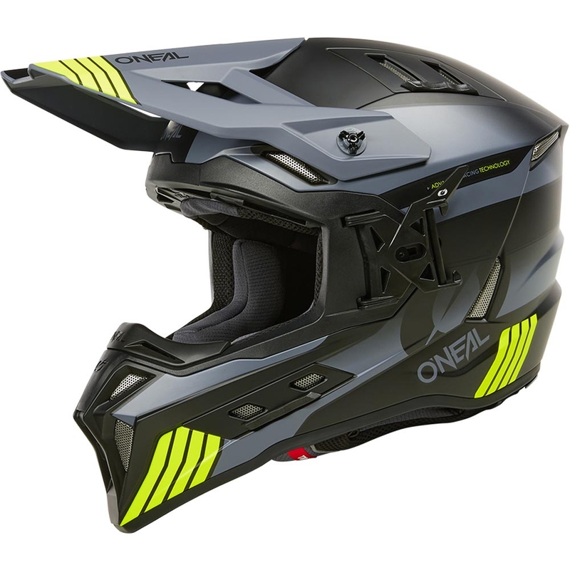 Kask motocrossowy O´Neal EX-SRS Hitch czarno-szaro-fluo żółty