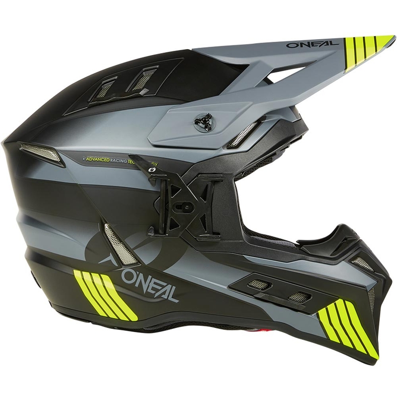 Kask motocrossowy O´Neal EX-SRS Hitch czarno-szaro-fluo żółty