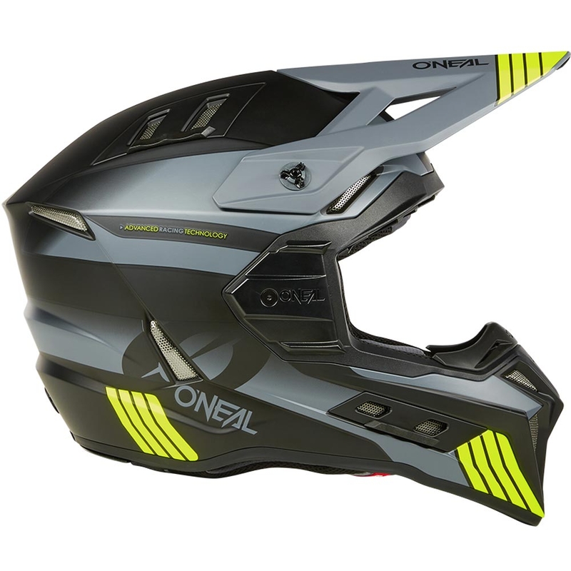 Kask motocrossowy O´Neal EX-SRS Hitch czarno-szaro-fluo żółty