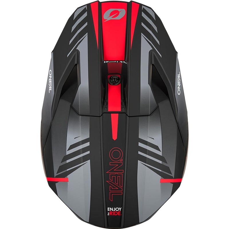 Kask motocrossowy O'Neal 3SRS Haze matowy czarno-szaro-czerwony