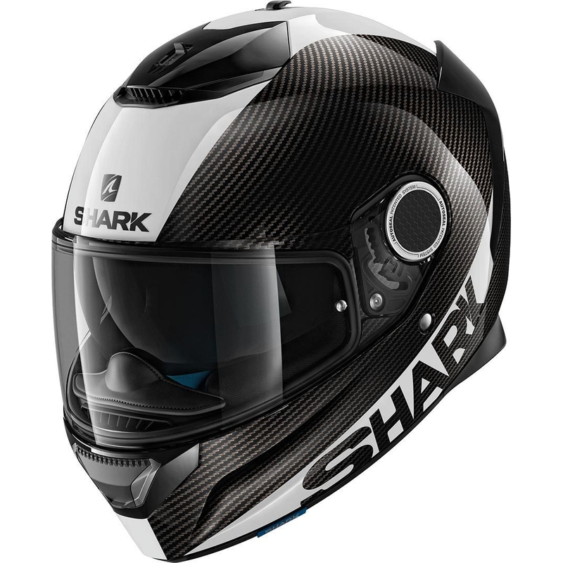 Integralny kask motocyklowy SHARK SPARTAN CARBON Skin czarno-biały