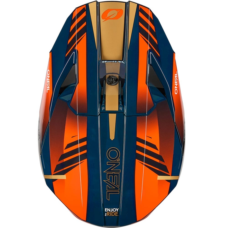 Kask motocrossowy O'Neal 3SRS Haze niebiesko-pomarańczowo-złoty