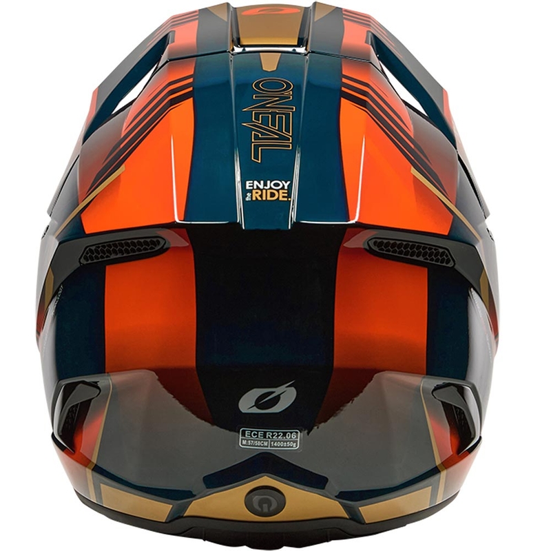 Kask motocrossowy O'Neal 3SRS Haze niebiesko-pomarańczowo-złoty