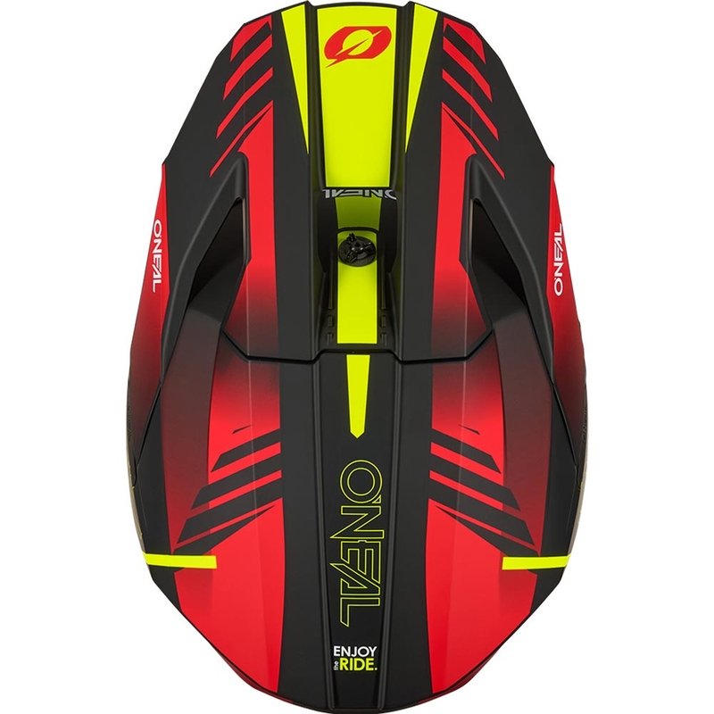 Kask motocrossowy O'Neal 3SRS Haze matowy czarno-czerwono-fluo żółty