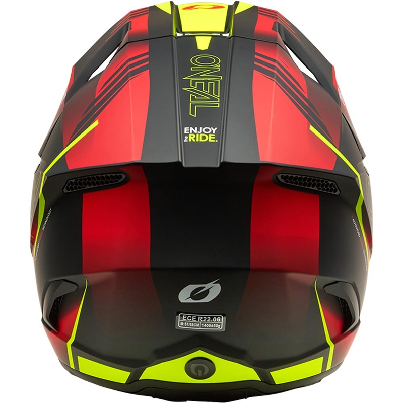Kask motocrossowy O'Neal 3SRS Haze matowy czarno-czerwono-fluo żółty