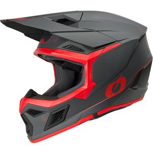 Kask motocrossowy O'Neal 3SRS E-stroke matowy szaro-czerwony