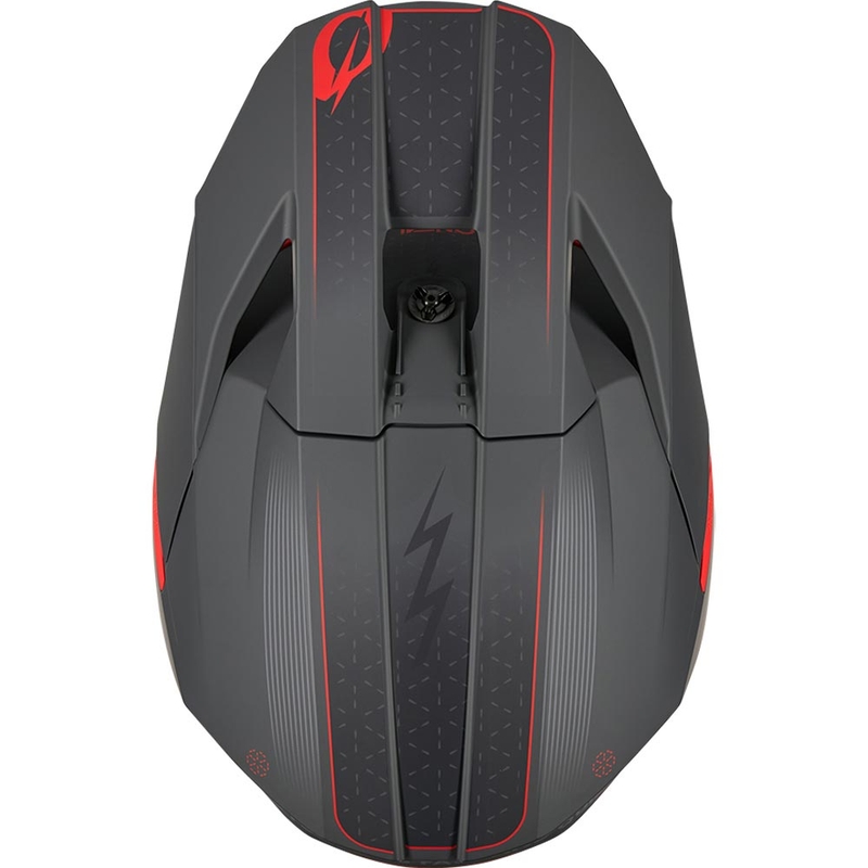 Kask motocrossowy O'Neal 3SRS E-stroke matowy szaro-czerwony