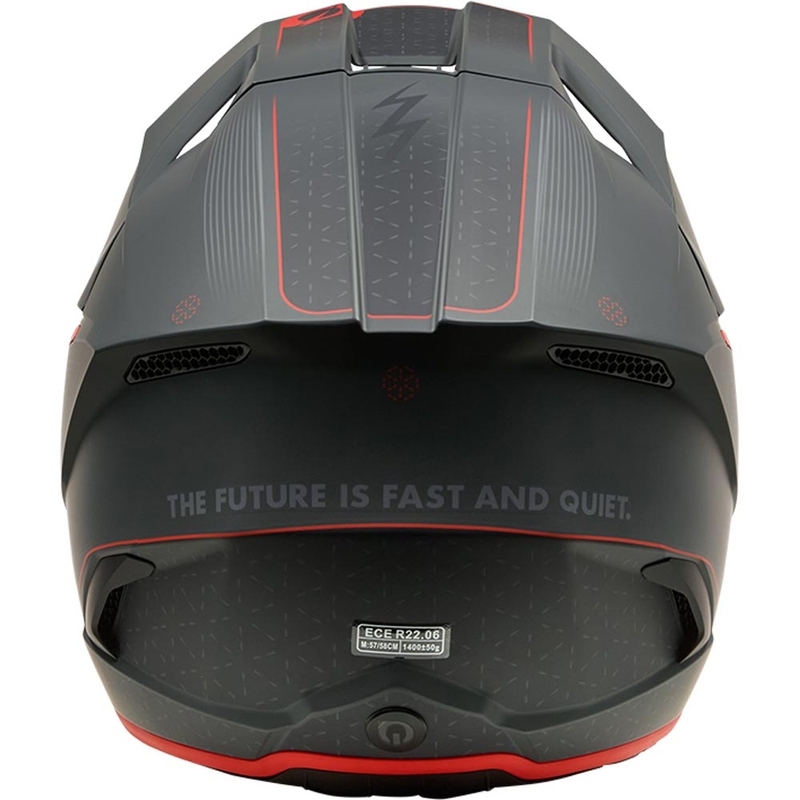Kask motocrossowy O'Neal 3SRS E-stroke matowy szaro-czerwony