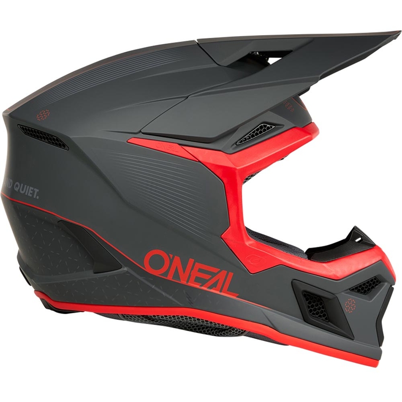 Kask motocrossowy O'Neal 3SRS E-stroke matowy szaro-czerwony