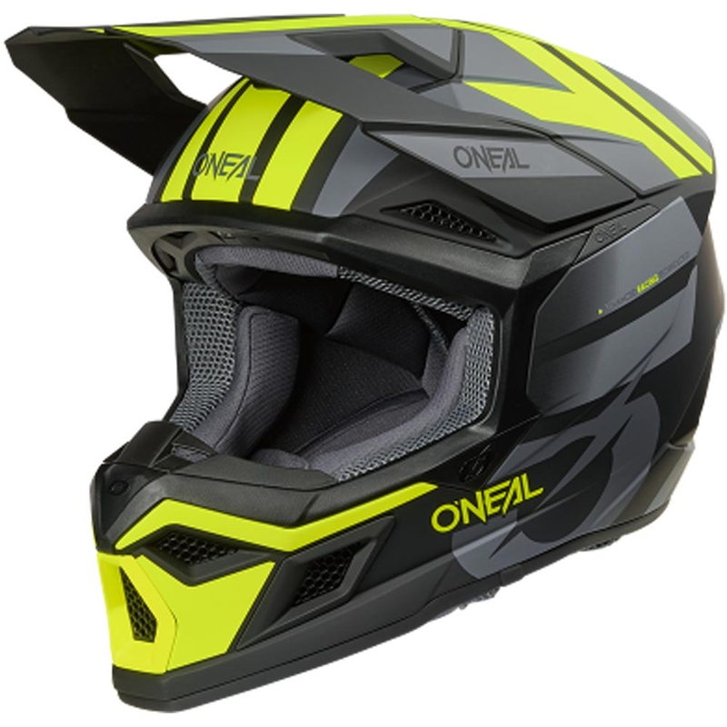 Kask motocrossowy O´Neal 3SRS Ride matowy czarno-szaro-fluo żółty