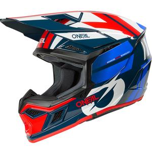 Kask motocrossowy O'Neal 3SRS Ride niebiesko-biało-czerwony