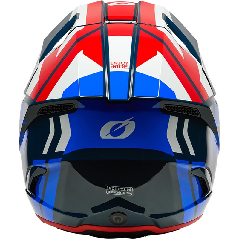 Kask motocrossowy O'Neal 3SRS Ride niebiesko-biało-czerwony