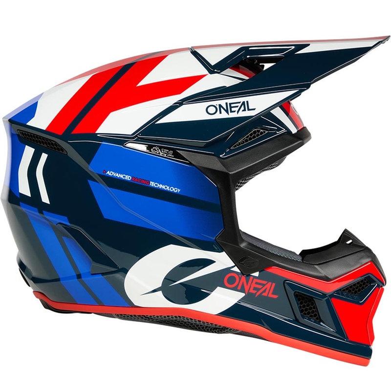 Kask motocrossowy O'Neal 3SRS Ride niebiesko-biało-czerwony