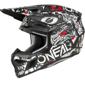 Kask motocrossowy O'Neal 3SRS Attack matowy czarno-biały