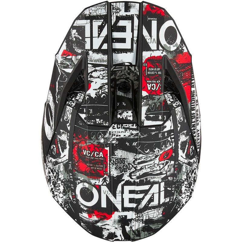 Kask motocrossowy O'Neal 3SRS Attack matowy czarno-biały