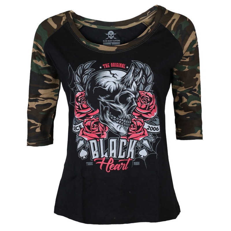 Damska koszulka Black Heart Devil Rose Camo wyprzedaż