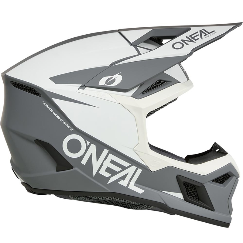 Kask motocrossowy O´Neal 3SRS Solid matowy biało-szary