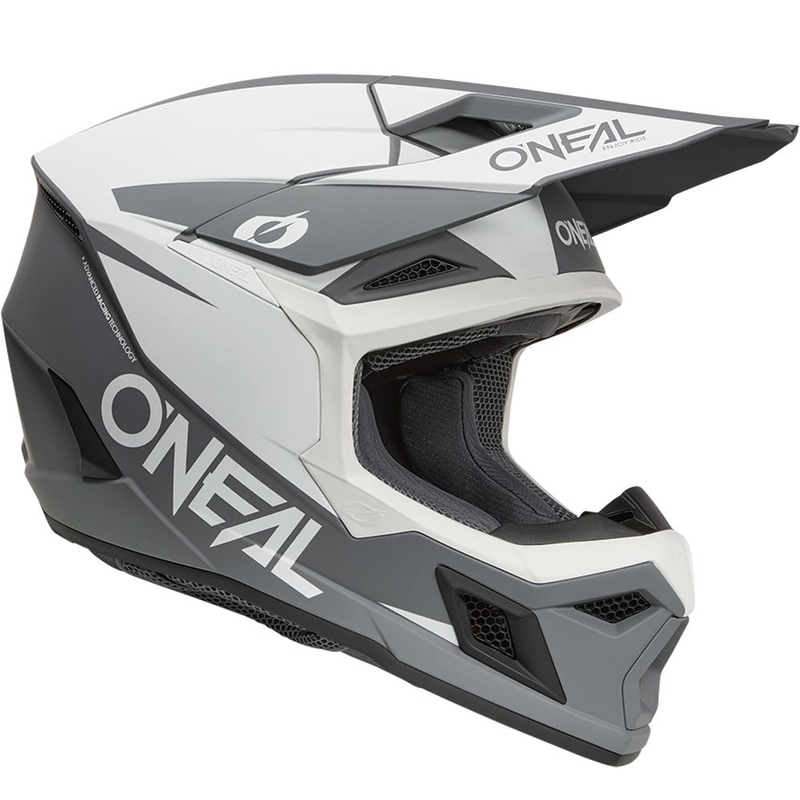 Kask motocrossowy O´Neal 3SRS Solid matowy biało-szary