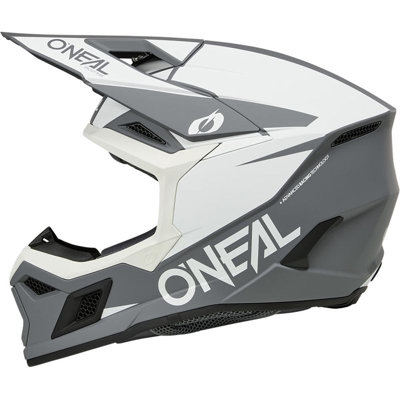 Kask motocrossowy O´Neal 3SRS Solid matowy biało-szary
