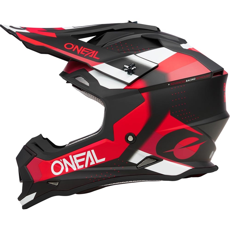 Kask motocrossowy O'Neal 2SRS Spyde matowy czarno-czerwono-biały