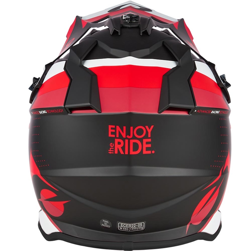Kask motocrossowy O'Neal 2SRS Spyde matowy czarno-czerwono-biały