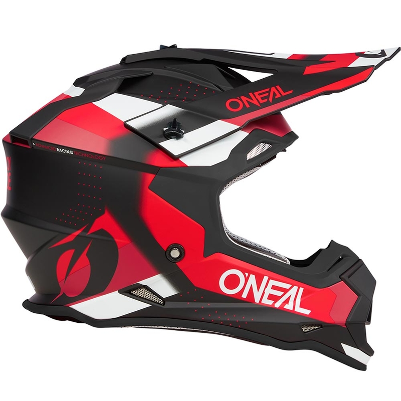 Kask motocrossowy O'Neal 2SRS Spyde matowy czarno-czerwono-biały