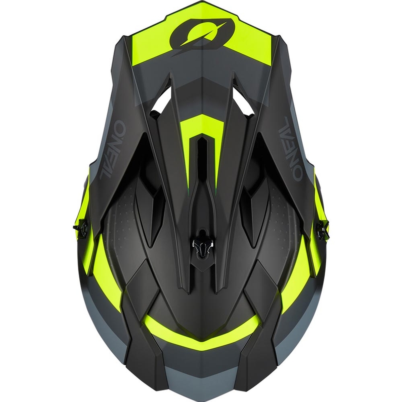 Kask motocrossowy O´Neal 2SRS Spyde matowy czarno-szaro-fluo żółty