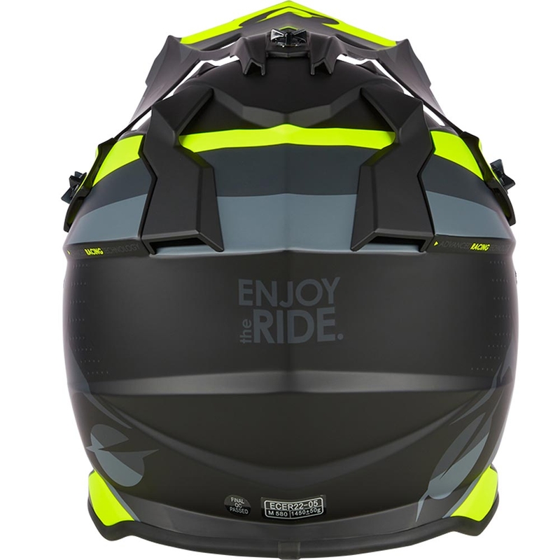 Kask motocrossowy O´Neal 2SRS Spyde matowy czarno-szaro-fluo żółty