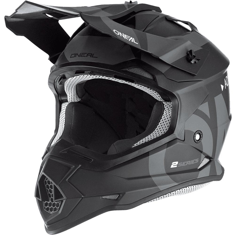 Kask motocrossowy O'Neal 2SRS Slick czarno-szary