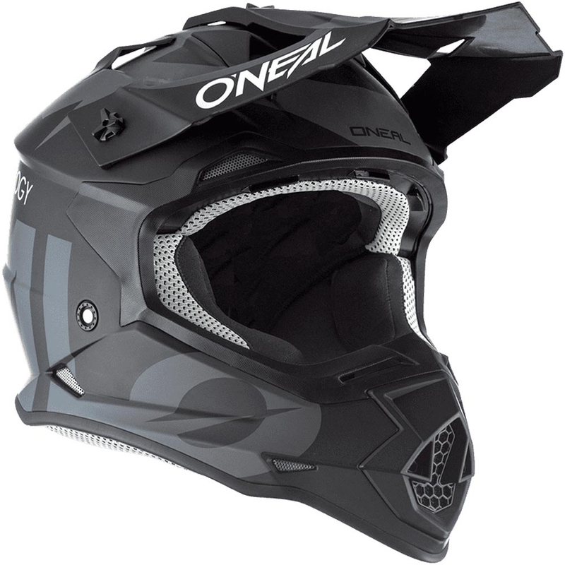 Kask motocrossowy O'Neal 2SRS Slick czarno-szary