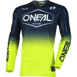 Koszulka motocrossowa O'Neal Mayhem Hexx w kolorze niebiesko-fluo-żółtym
