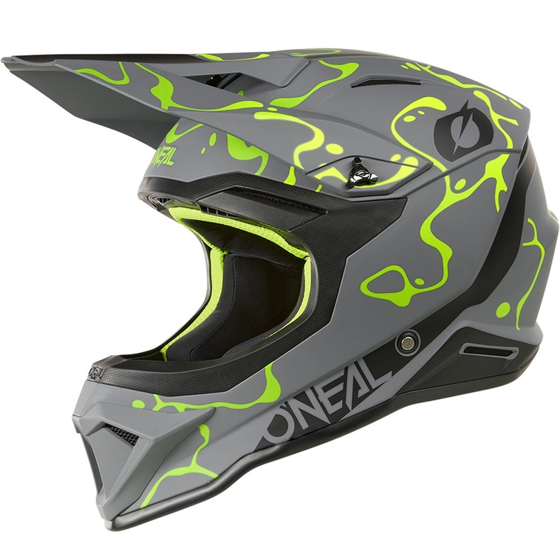 Kask motocrossowy O'Neal 1SRS Splash matowy szaro-fluo żółty