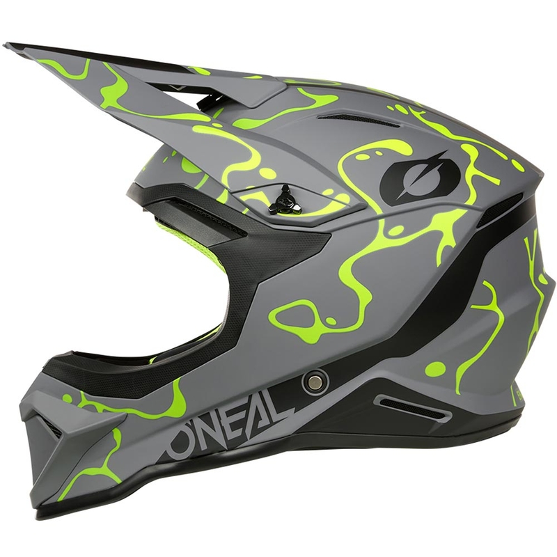 Kask motocrossowy O'Neal 1SRS Splash matowy szaro-fluo żółty