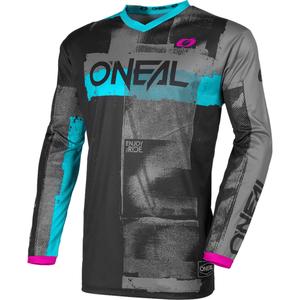 Koszulka motocrossowa damska O'Neal Element Roller czarno-niebieska