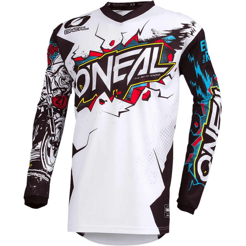 Koszulka motocrossowa O'Neal Element Villain w kolorze białym
