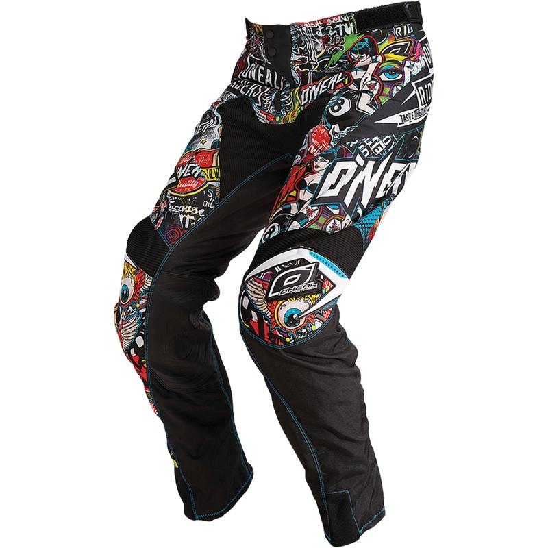 Spodnie motocrossowe O'Neal Mayhem Crank czarno-wielokolorowe